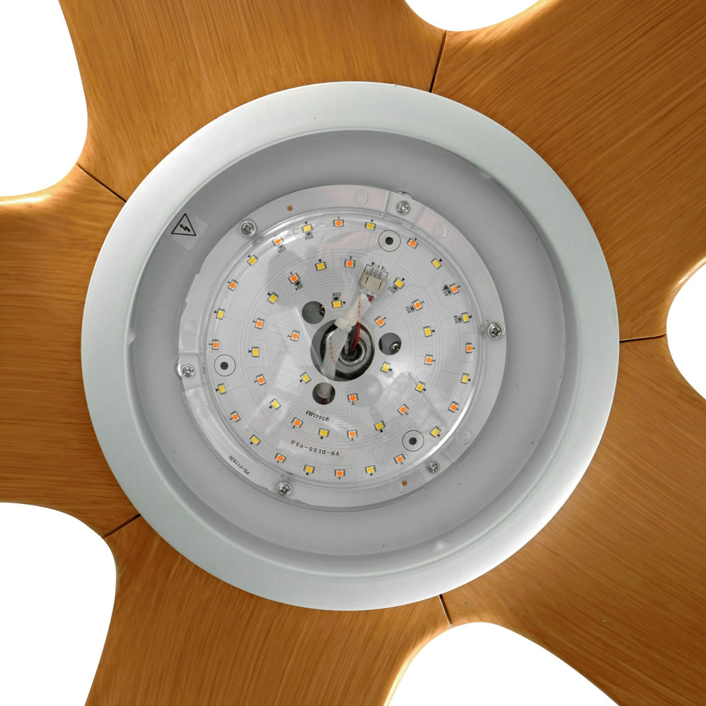 LED takvifte Omendo CCT dimbar hvit/bøk Ø152 cm motorenhet