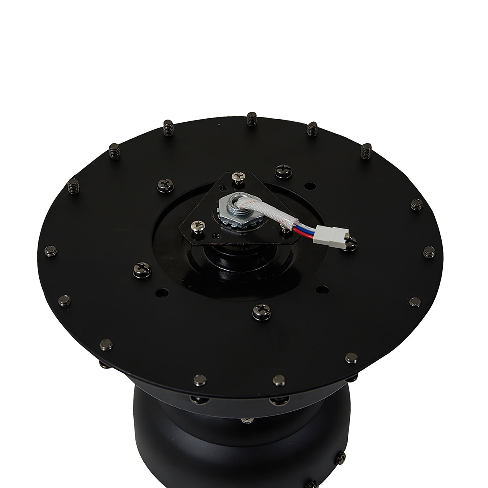 Sideprofil av LED takvifte Omendo dimbar CCT svart Ø152 cm