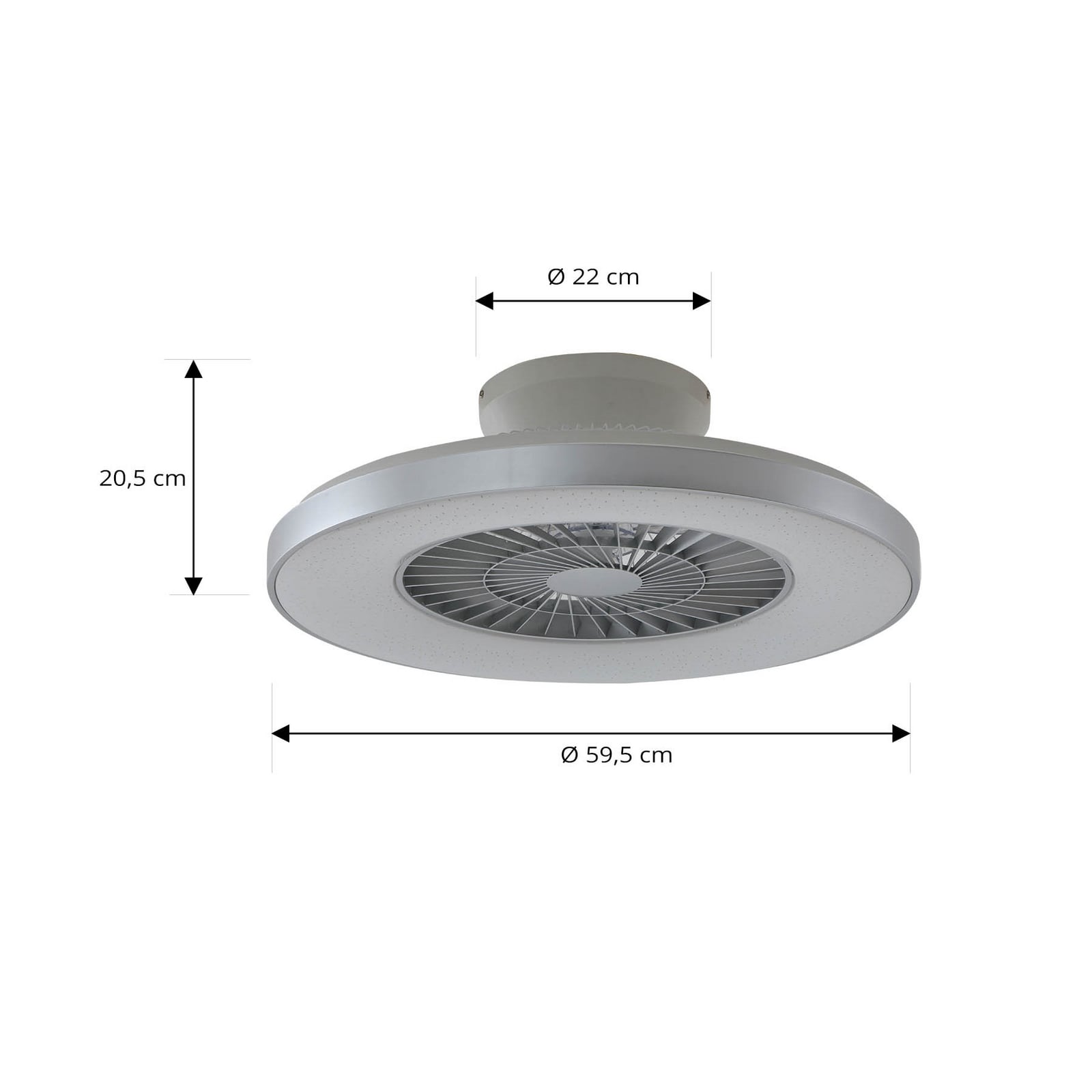 LED takvifte Paavo smart dimbar sølv Ø60 cm Tuya fjernkontroll