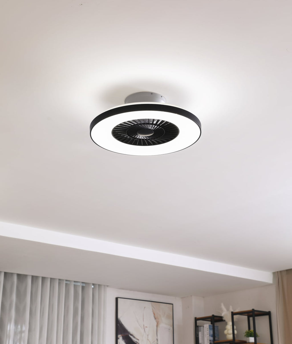 LED takvifte Paavo smart dimbar svart Ø60 cm Tuya bakside