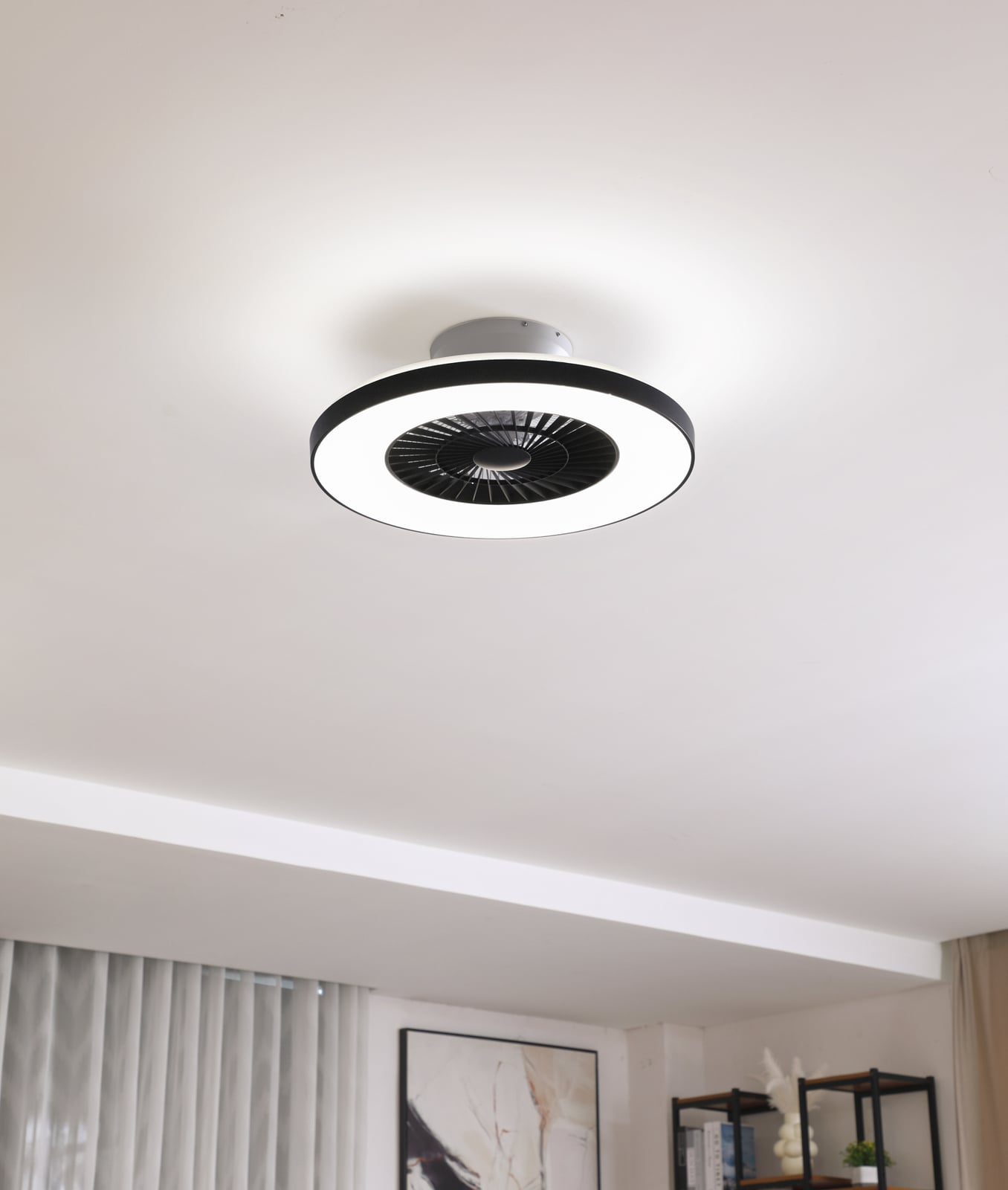 LED takvifte Paavo smart dimbar svart Ø60 cm Tuya bakside