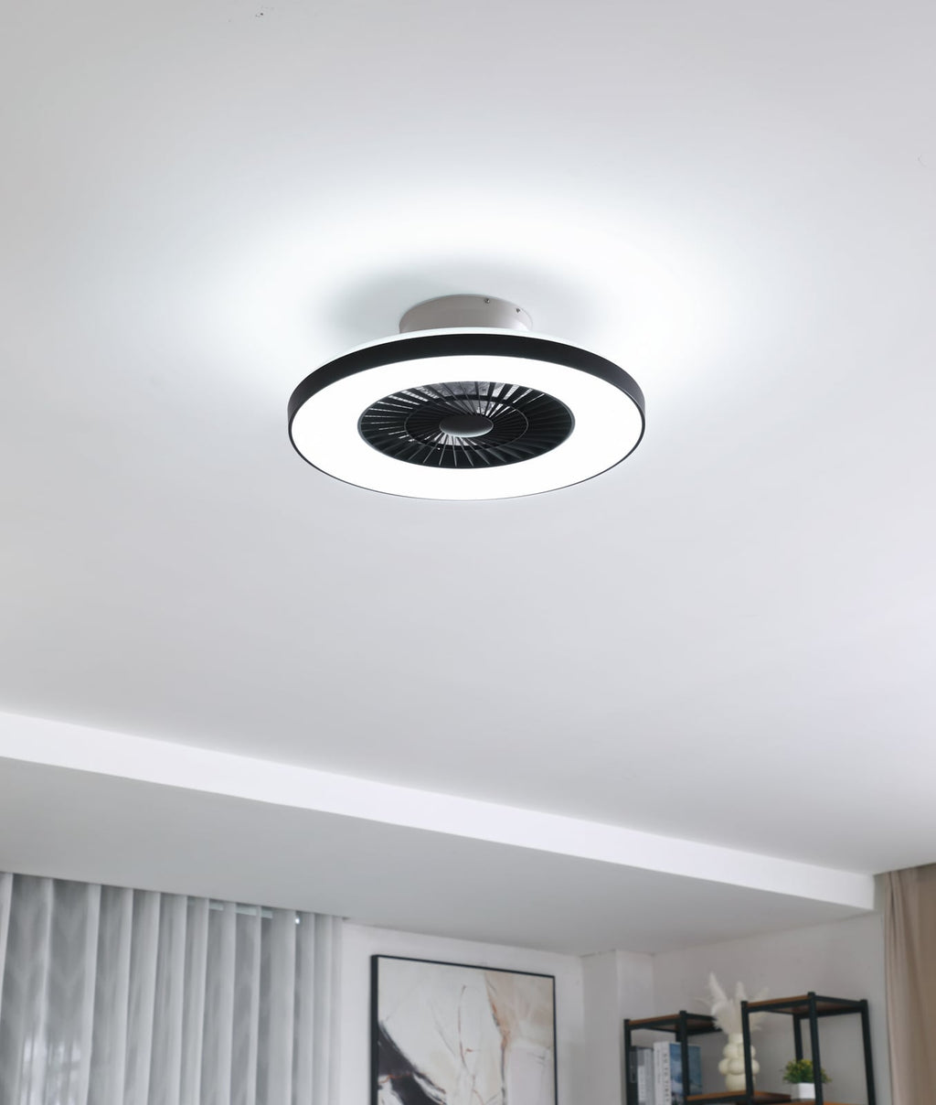 LED takvifte Paavo smart dimbar svart Ø60 cm Tuya detalj lys