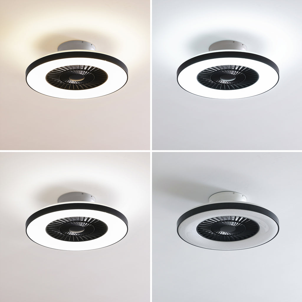 LED takvifte Paavo smart dimbar svart Ø60 cm Tuya sideprofil