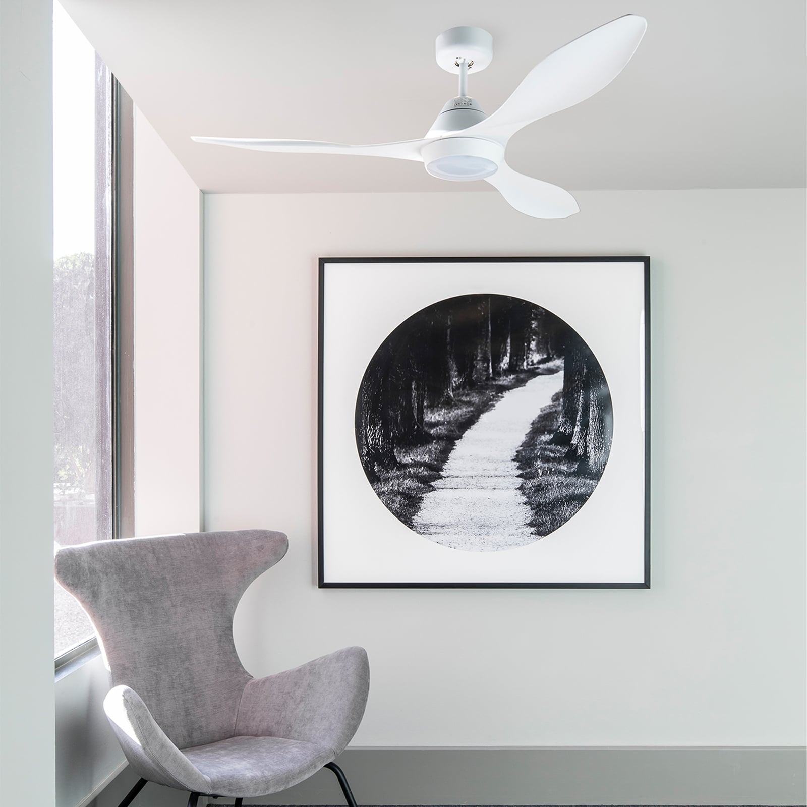 LED takvifte Polaris L 3 vinger Ø132 cm hvit med fjernkontroll bakside