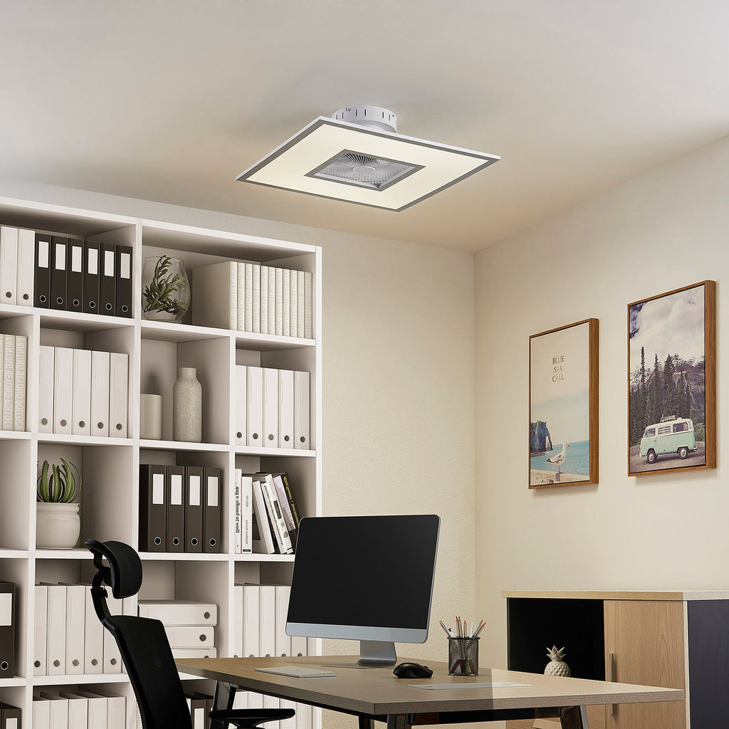 LED takvifte Romea firkantet dimbar CCT 60x60 cm sølv/hvit bakside