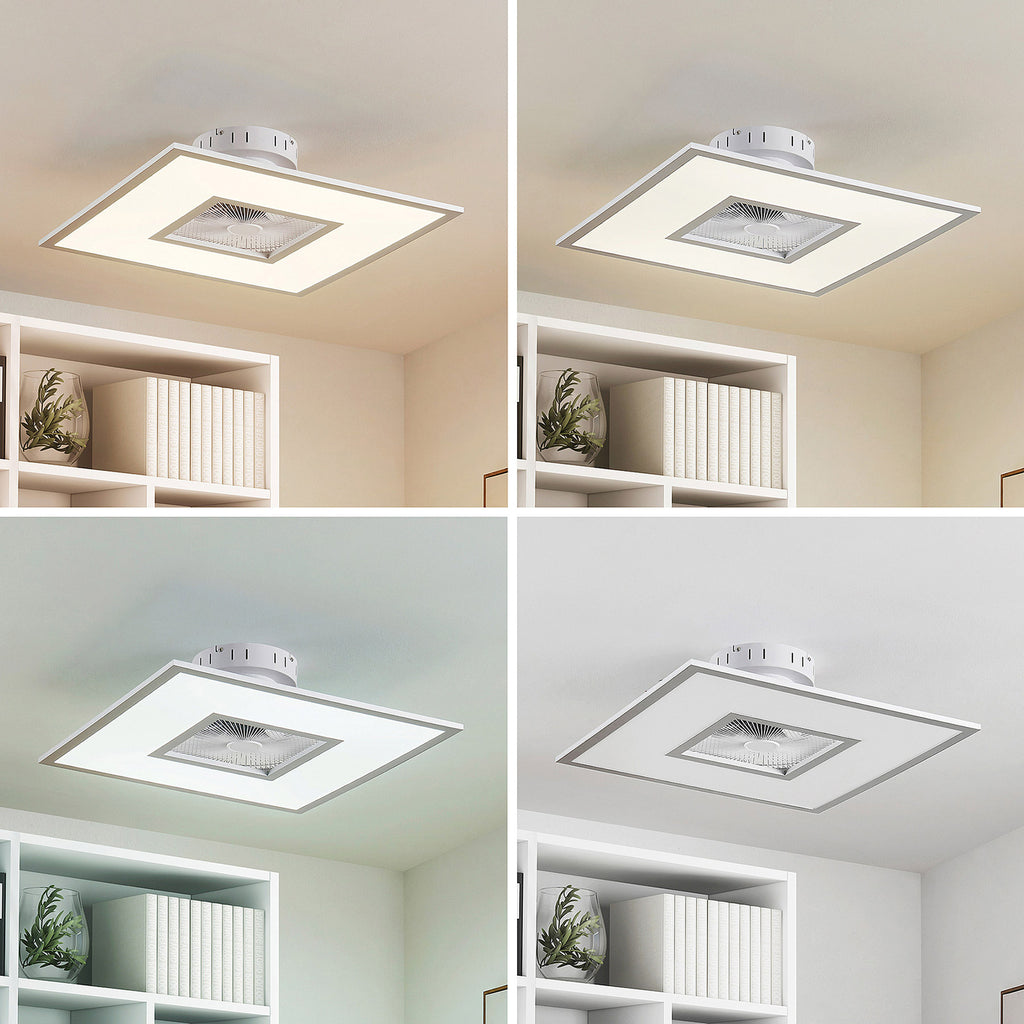 Detaljbilde av LED takvifte Romea firkantet dimbar CCT 60x60 cm sølv/hvit