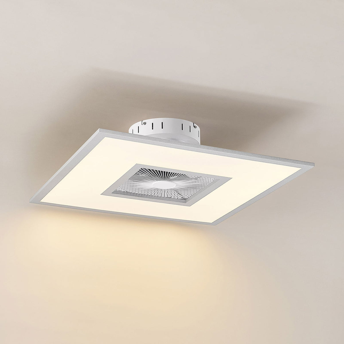 LED takvifte Romea firkantet dimbar CCT 60x60 cm sølv/hvit med fjernkontroll