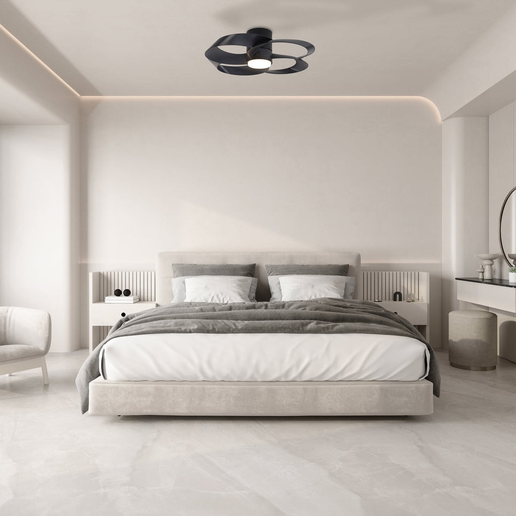 LED takvifte Rose svart DC dimbar CCT Ø65 cm bakside