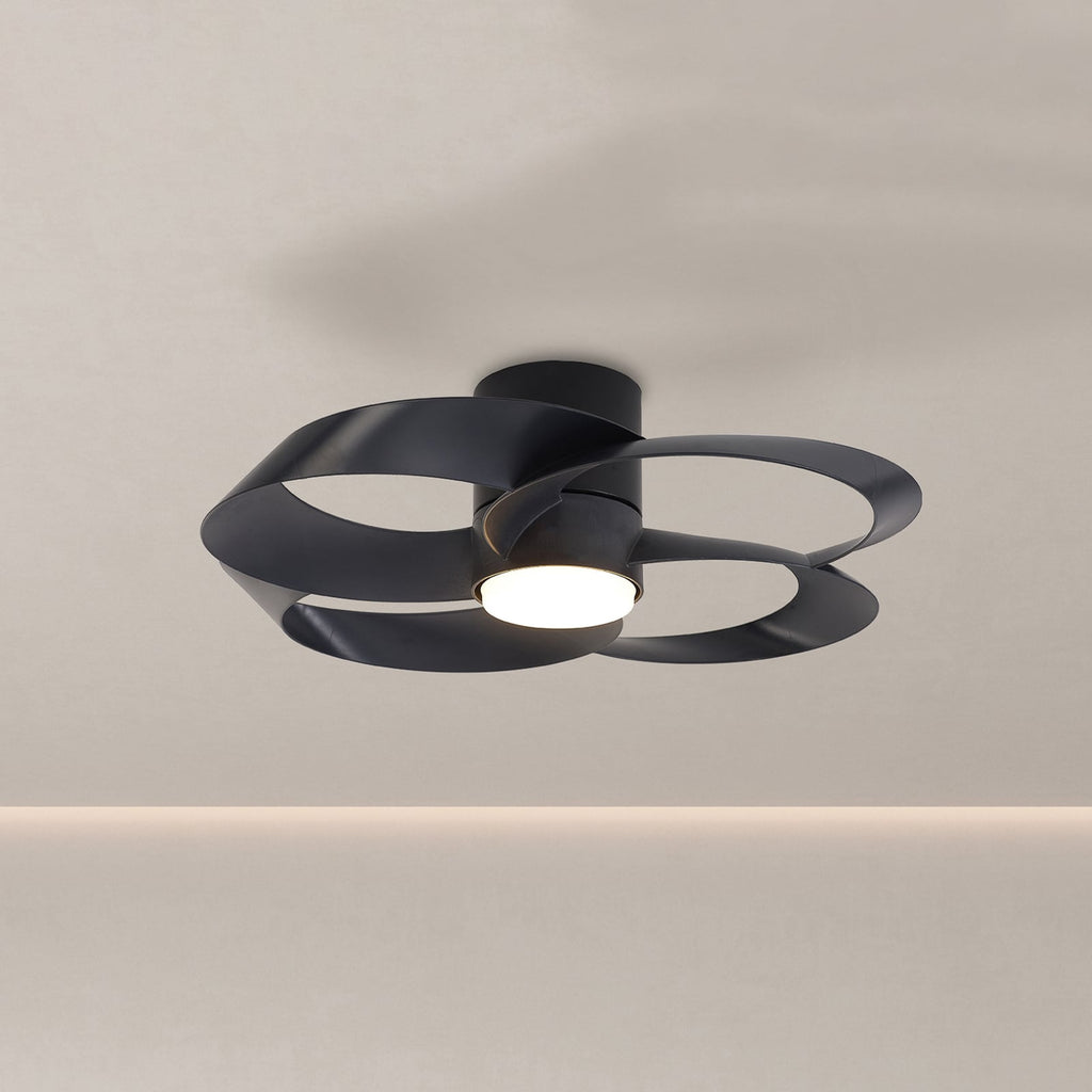 LED takvifte Rose svart DC dimbar CCT Ø65 cm front