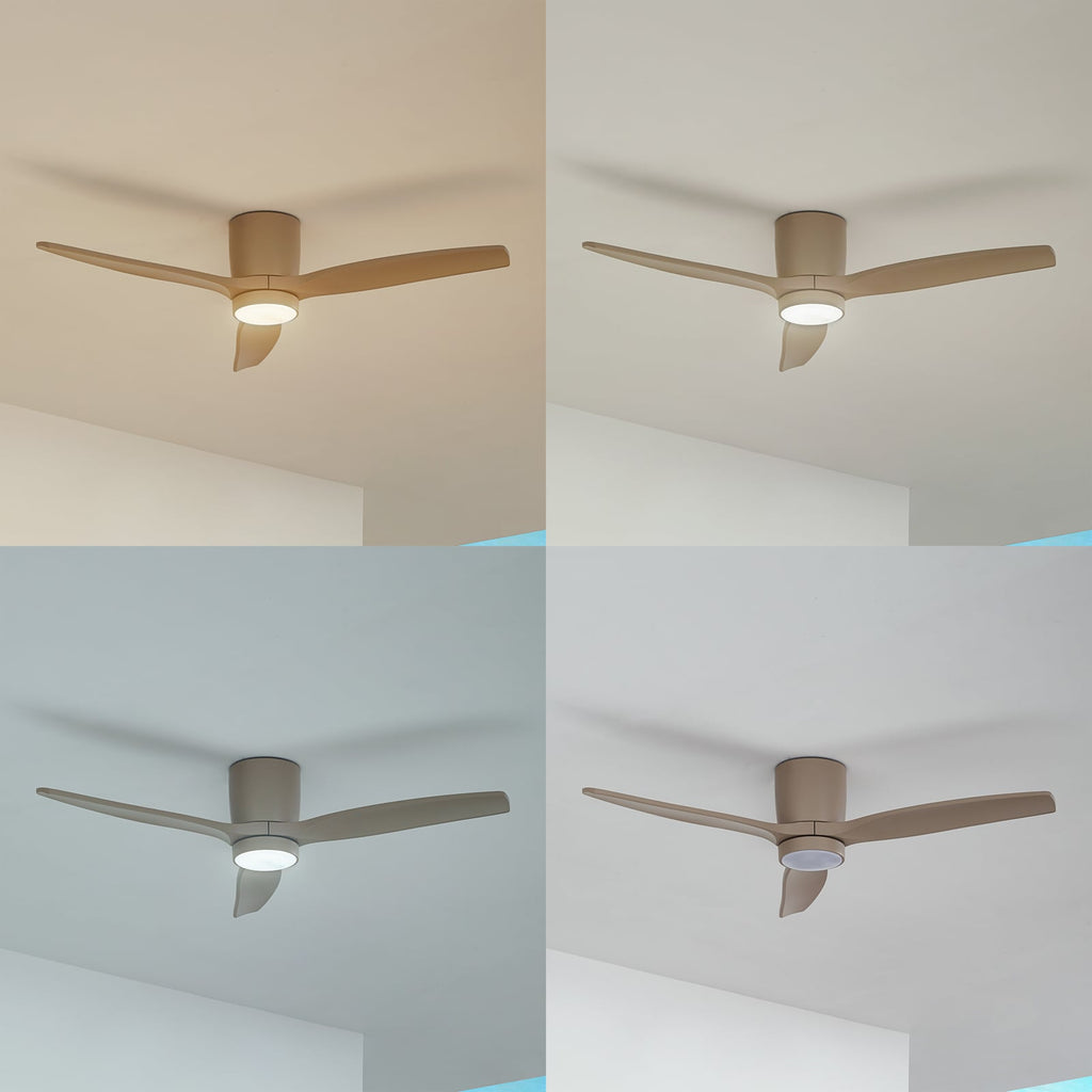 LED takvifte Sorin beige nærbilde av vifteblader