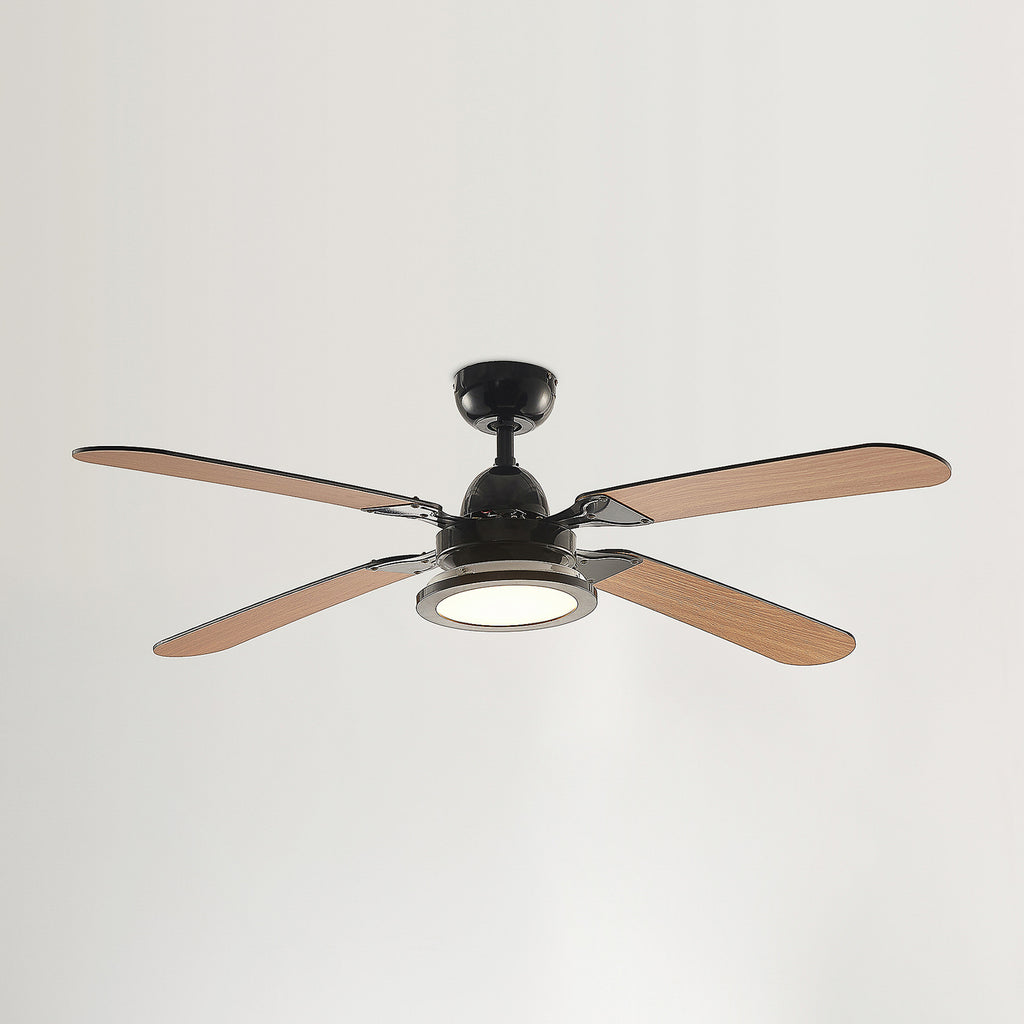 LED takvifte Tedric svart/eik detalj av LED-lys