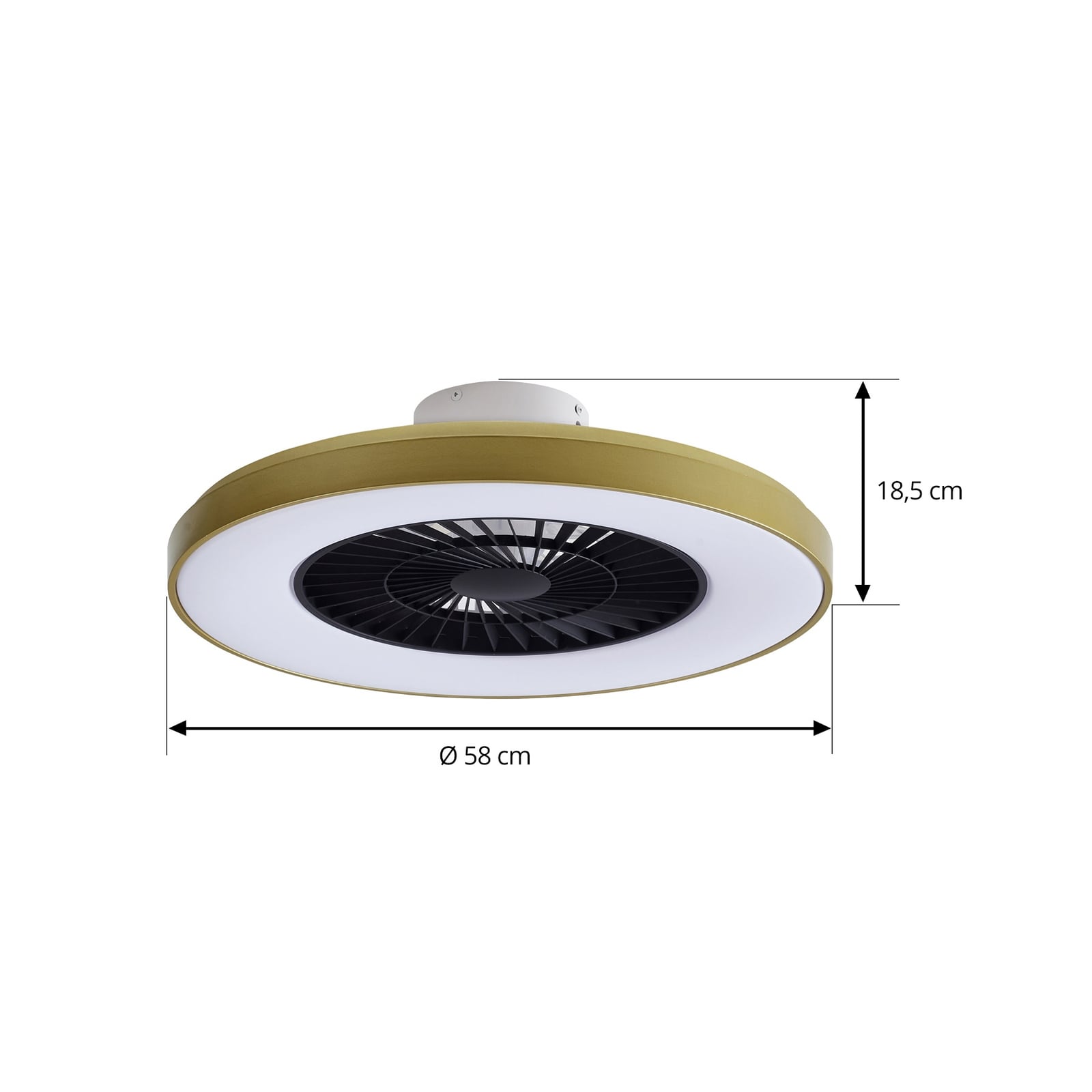 LED takvifte Teleo dimbar messing detalj på fjernkontroll