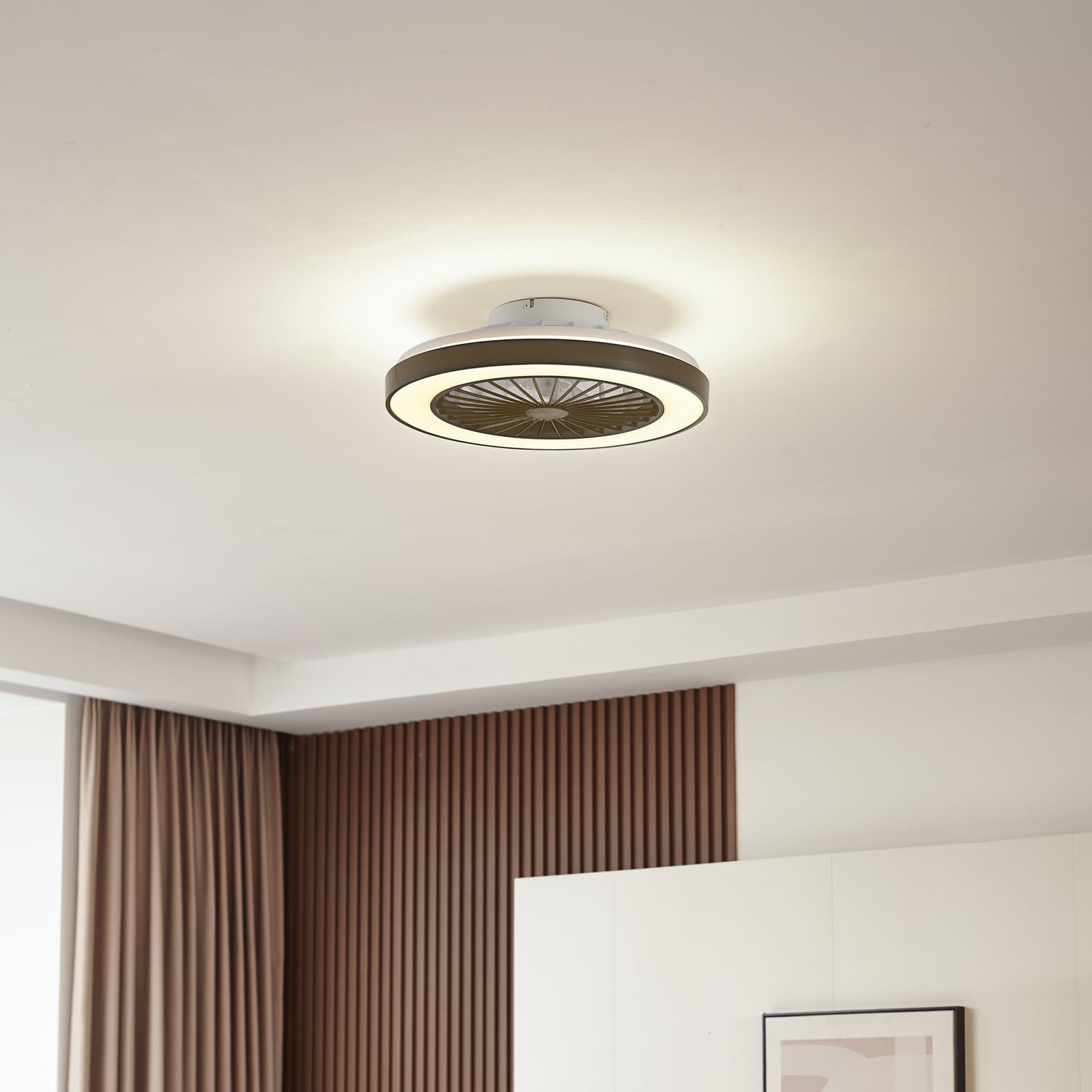 Bakside av LED takvifte Teleo dimbar RGB CCT Tuya Ø48 cm svart