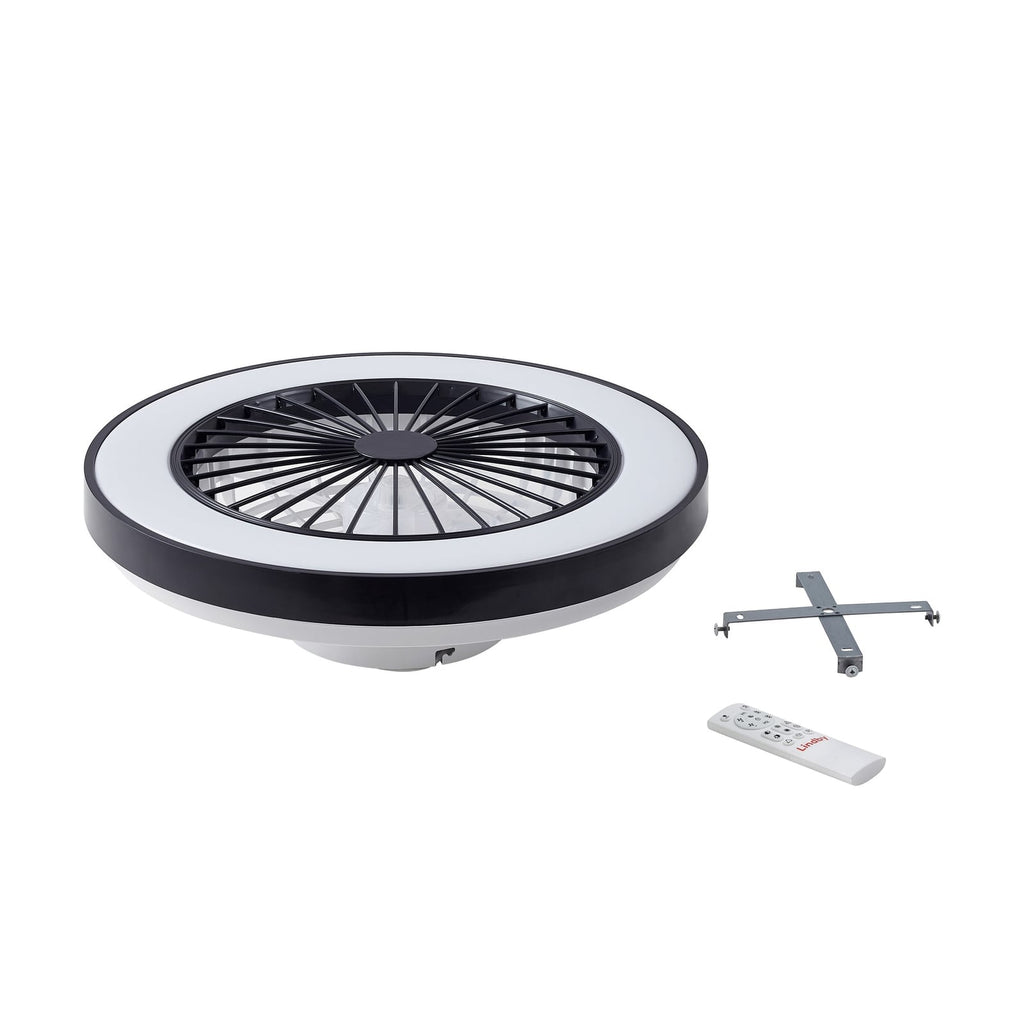 LED takvifte Teleo dimbar RGB CCT Tuya Ø48 cm svart monteringsdetalj