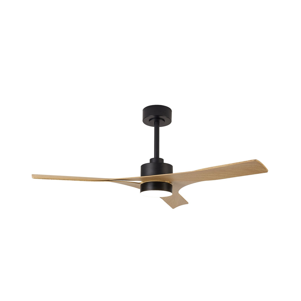 LED takvifte Thai dimbar Ø122 cm CCT trefarget/svart nærbilde av vifteblader