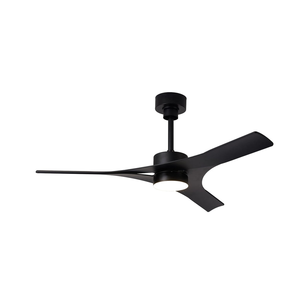 LED takvifte Thai svart dimbar CCT Ø122 cm nærbilde av vifteblader
