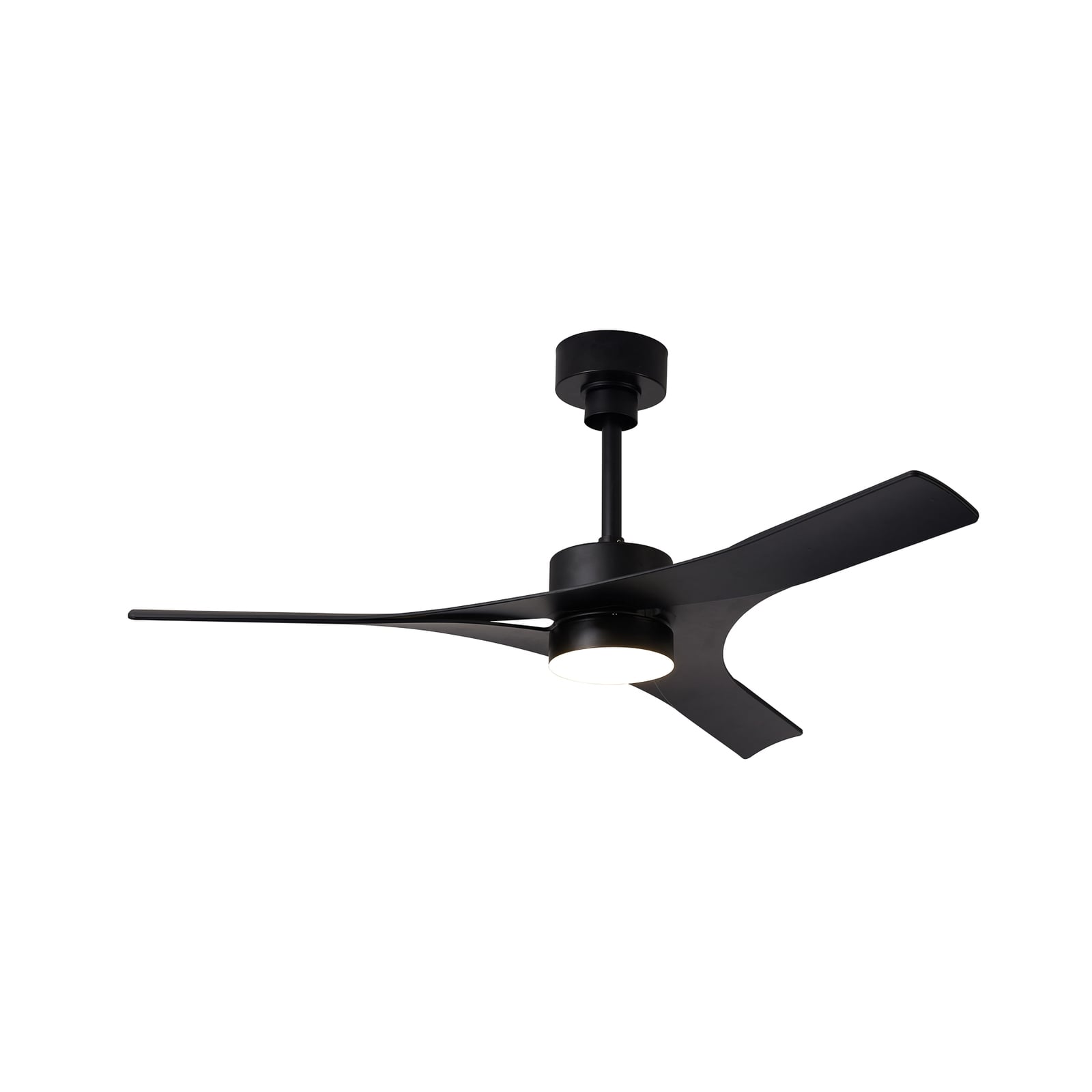 LED takvifte Thai svart dimbar CCT Ø122 cm nærbilde av vifteblader
