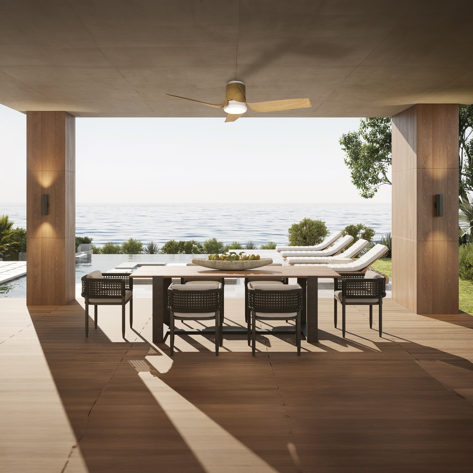 LED takvifte Ushuaia trefarget hvit dimbar CCT bakside