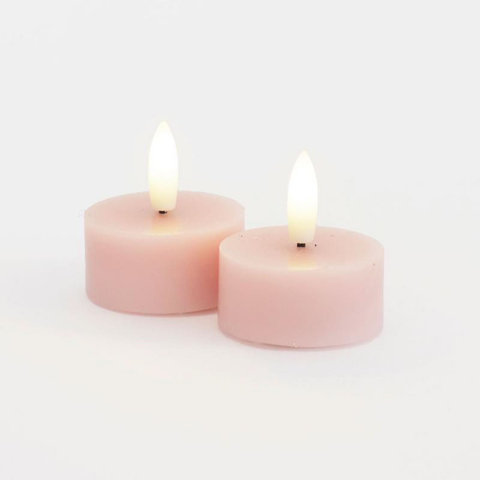LED-telys Sille rosa ekte voks 2-pk forfra