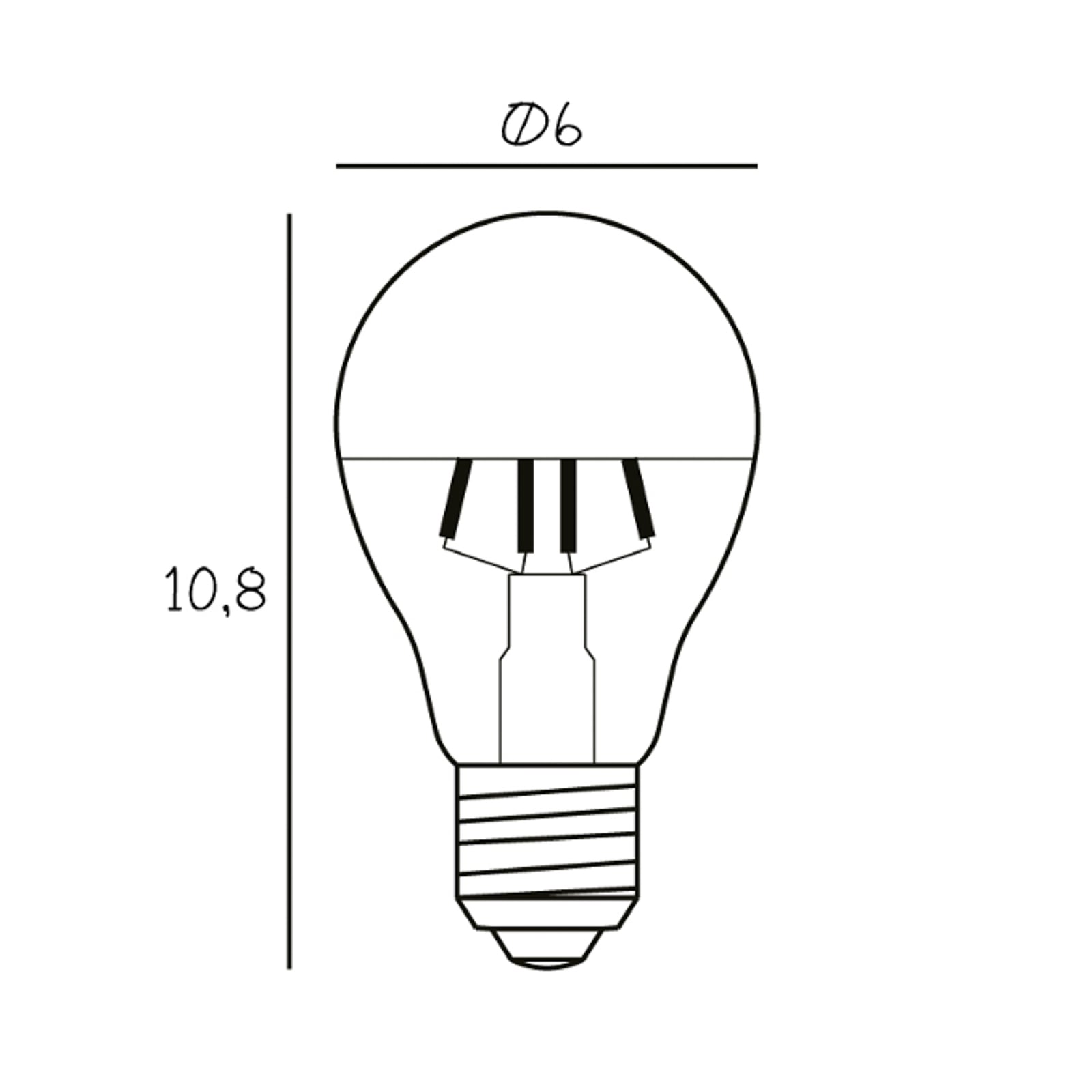 LED toppforspeilet pære E27 gull 3,5W 2700K dimbar nærbilde
