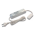 LED-transformator 24V DC 60W med 12-fordeler hvit - Hera forfra