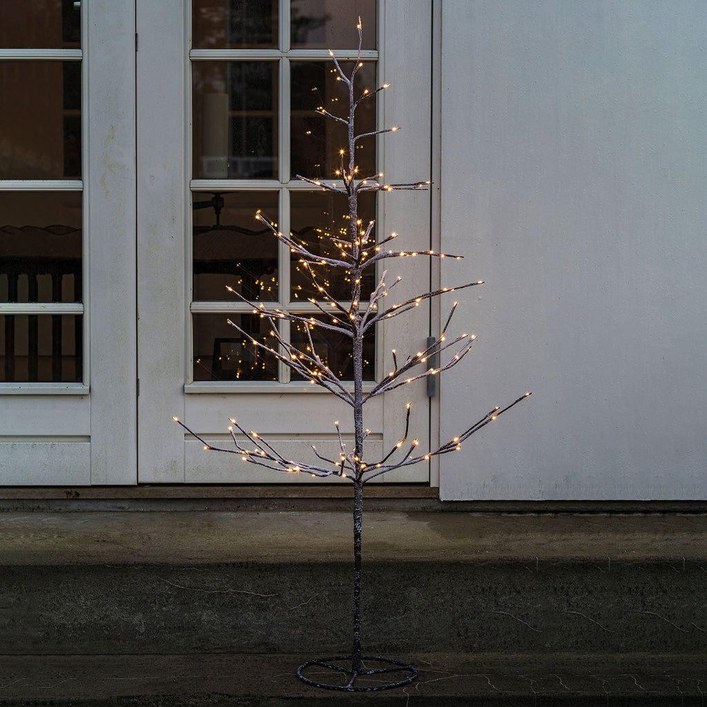 LED-tre Alex snødekt 120 cm 160 LED IP44 utendørs - Sirius forfra