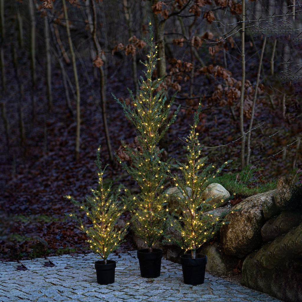 LED-tre Milas Cedar Tree i potte 130 cm 150 LED IP44 Sirius detalj