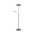 LED uplighter Franklin med leselampe dimbar matt nikkel forfra