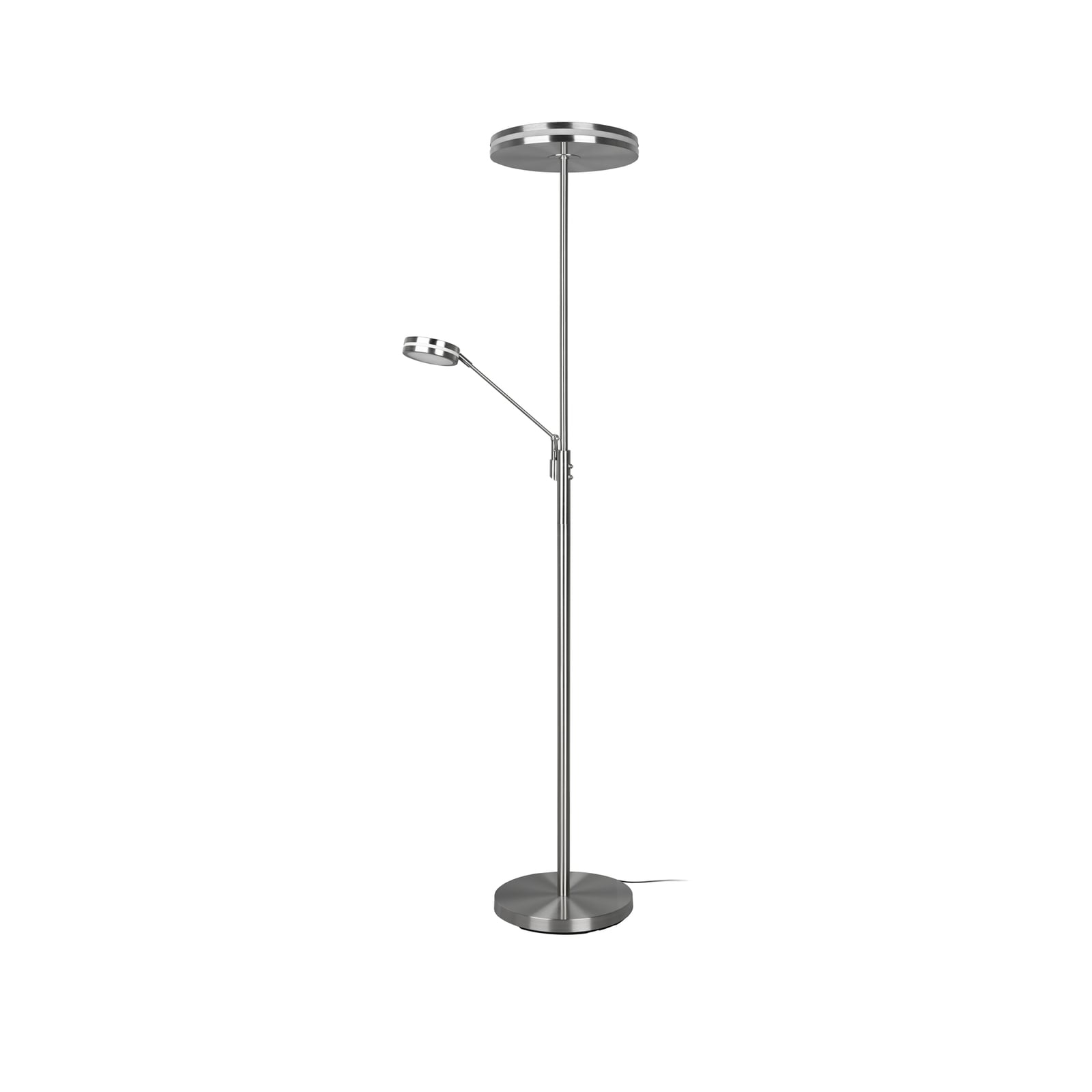 Detalj av LED uplighter Franklin med leselampe dimbar matt nikkel