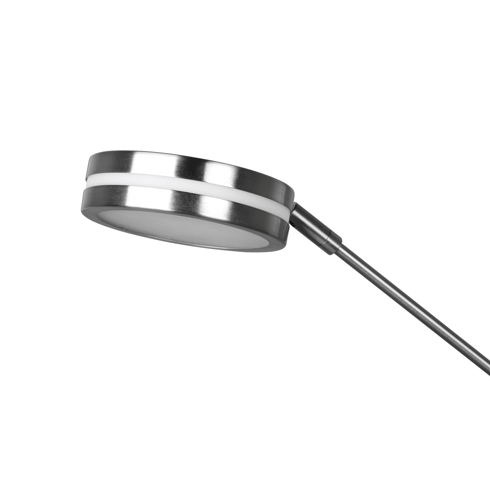 LED uplighter Franklin med leselampe dimbar matt nikkel i bruk