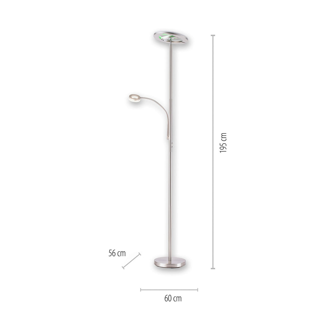 LED uplighter Rocco med lesearm dimbar RGB fjernkontroll - LOLA Smart med varm hvit lysfarge