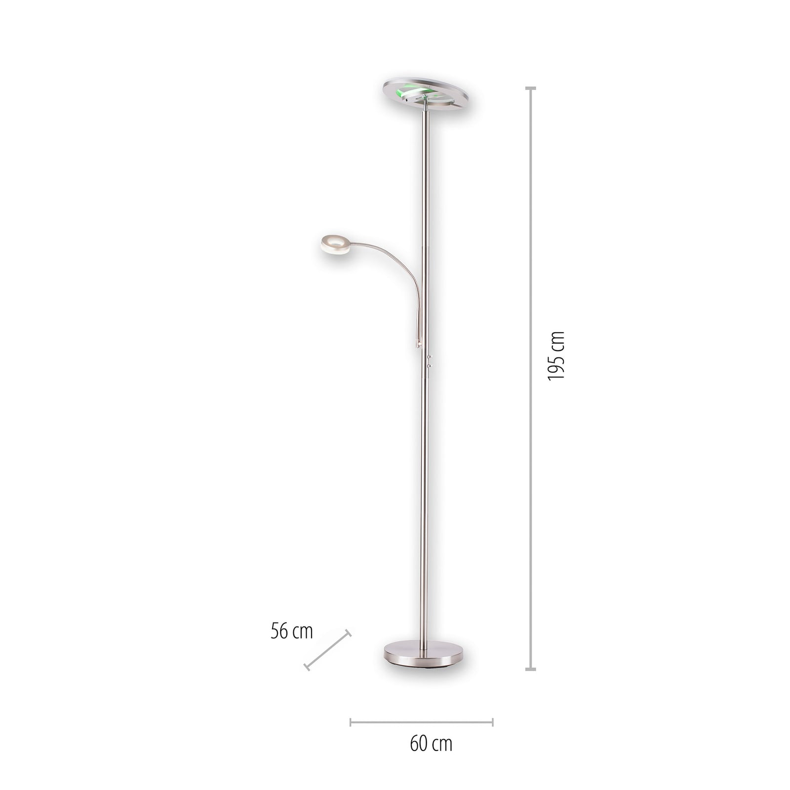 LED uplighter Rocco med lesearm dimbar RGB fjernkontroll - LOLA Smart med varm hvit lysfarge