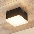 LED ute taklampe Mathea kantet aluminium forfra