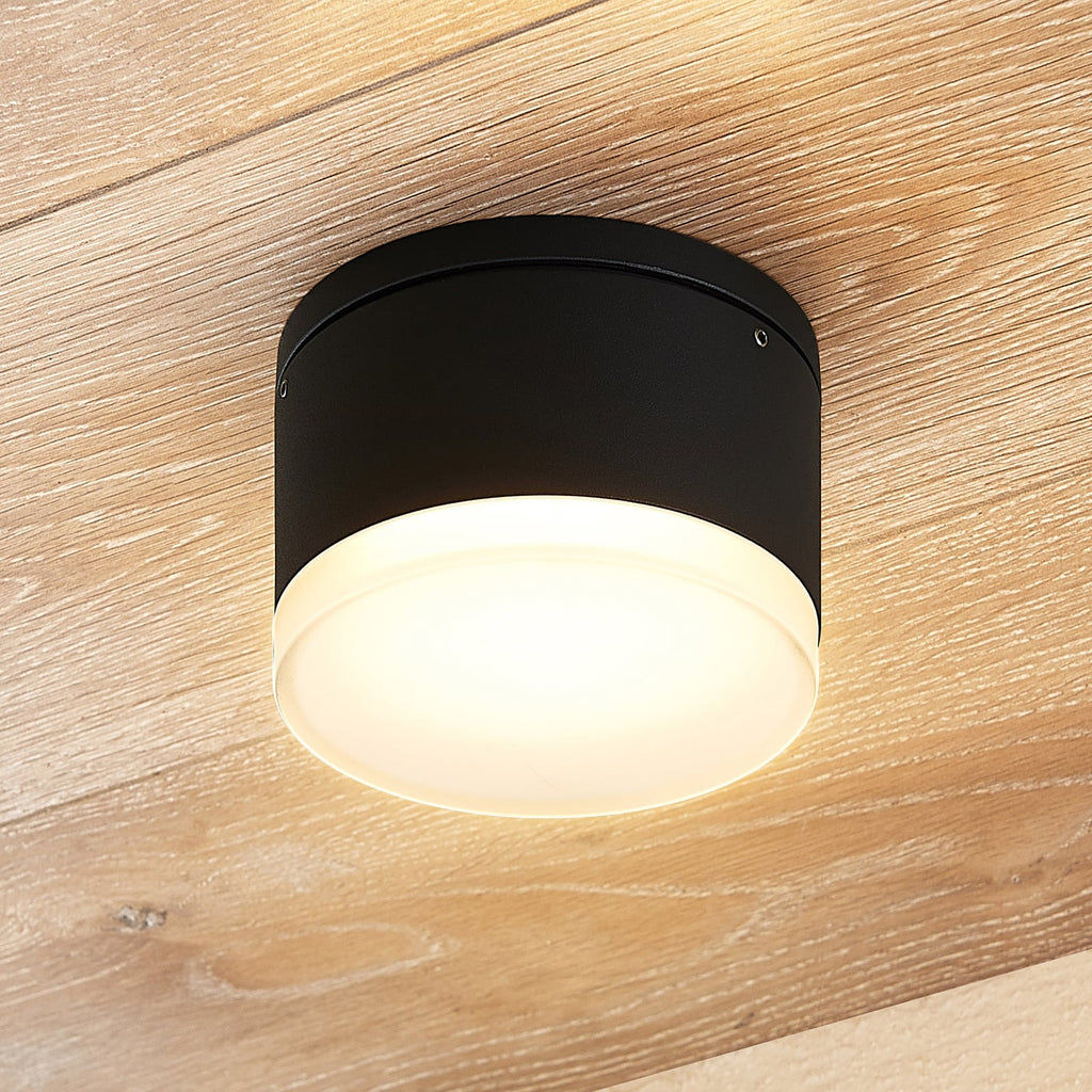 LED ute taklampe Mathea sylinder aluminium front