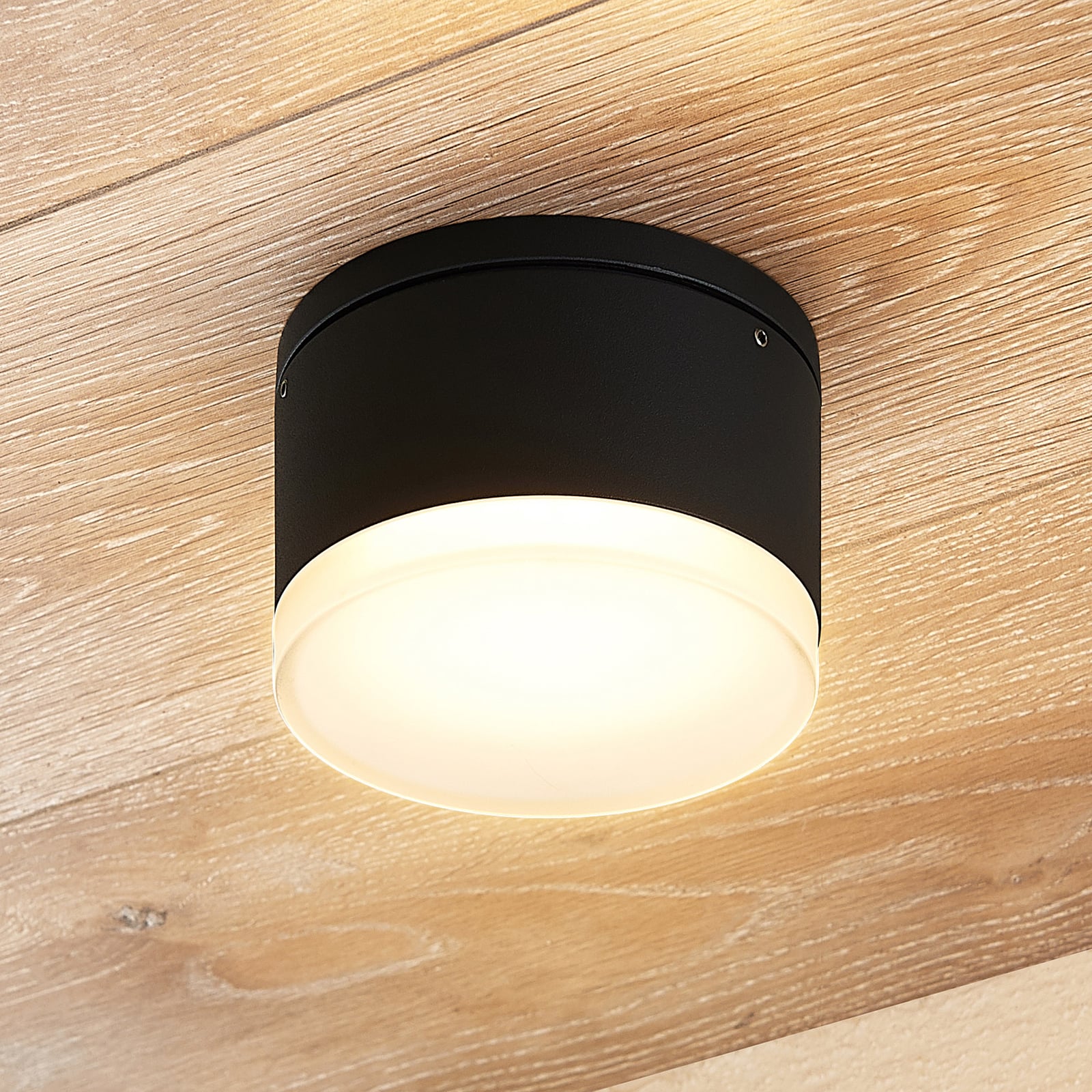 LED ute taklampe Mathea sylinder aluminium front