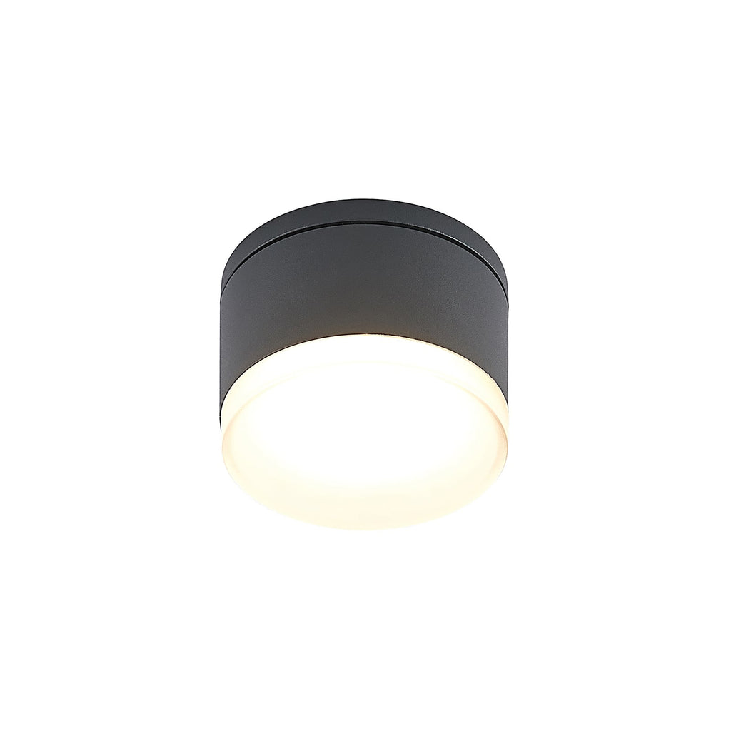 LED ute taklampe Mathea sylinder aluminium sett fra siden