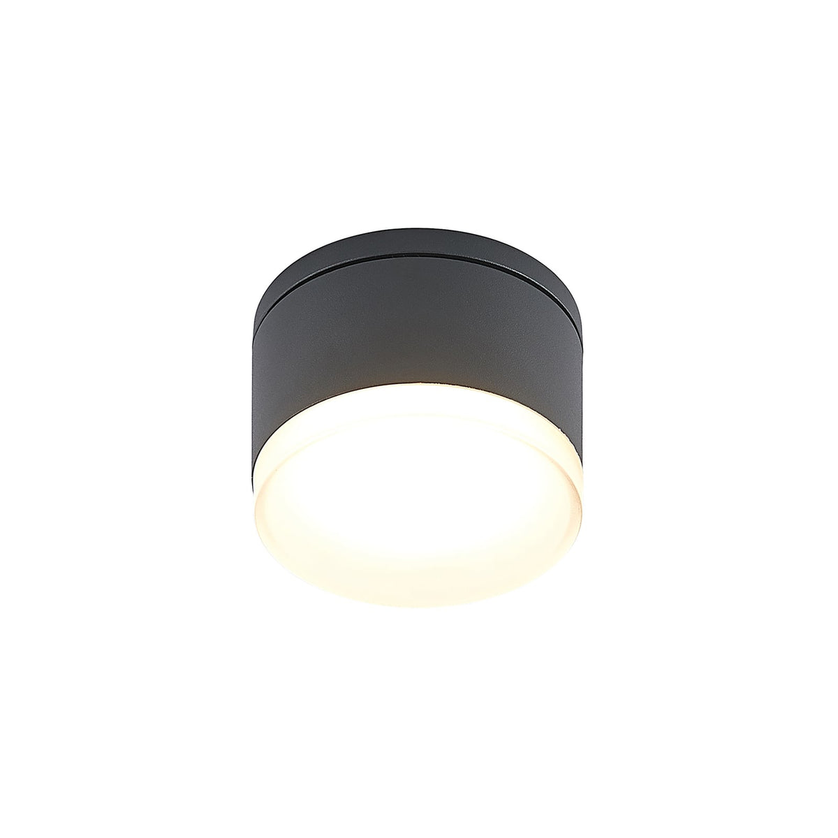 LED ute taklampe Mathea sylinder aluminium sett fra siden
