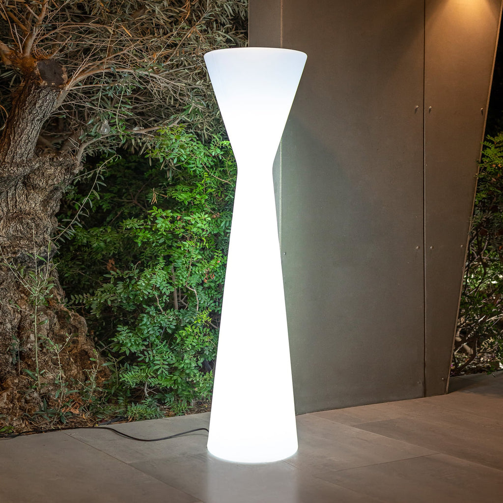LED utegulvlampe Konika hvit plast H170 cm forfra