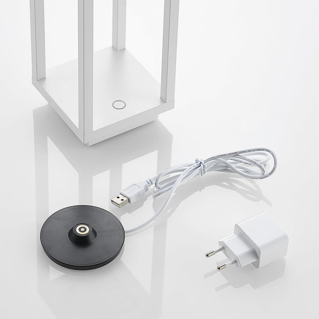 LED utelampe Mirina oppladbar berøringsdimmer hvit IP54 aluminium finish