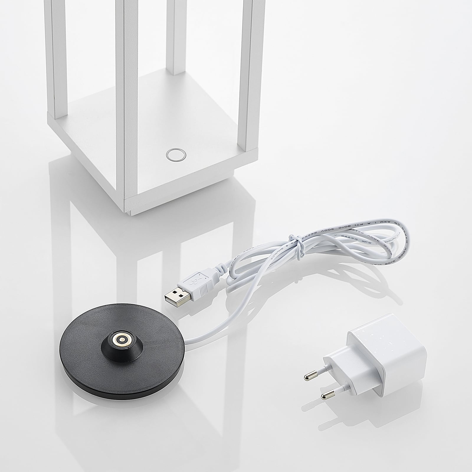 LED utelampe Mirina oppladbar berøringsdimmer hvit IP54 aluminium finish