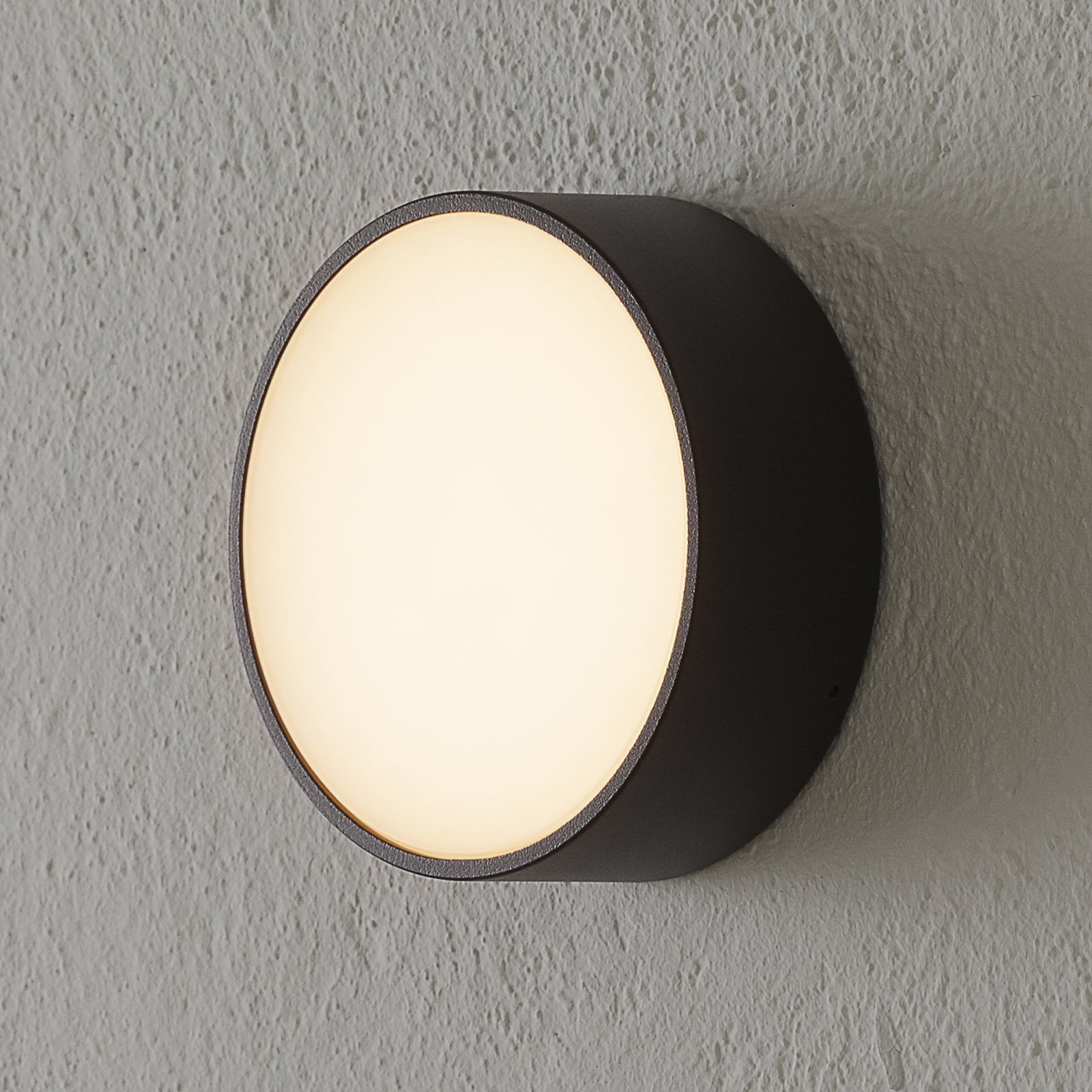 LED utelampe rund aluminium antrasitt Ø15 cm IP65 - CMD forfra