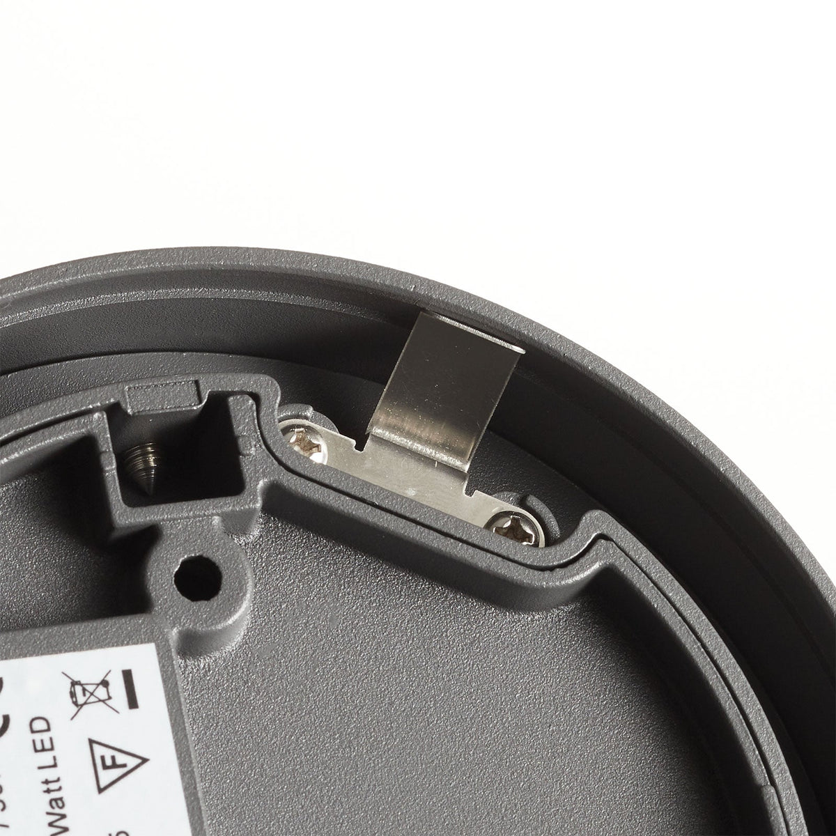 LED utelampe rund aluminium antrasitt Ø15 cm IP65 - CMD lyser på vegg