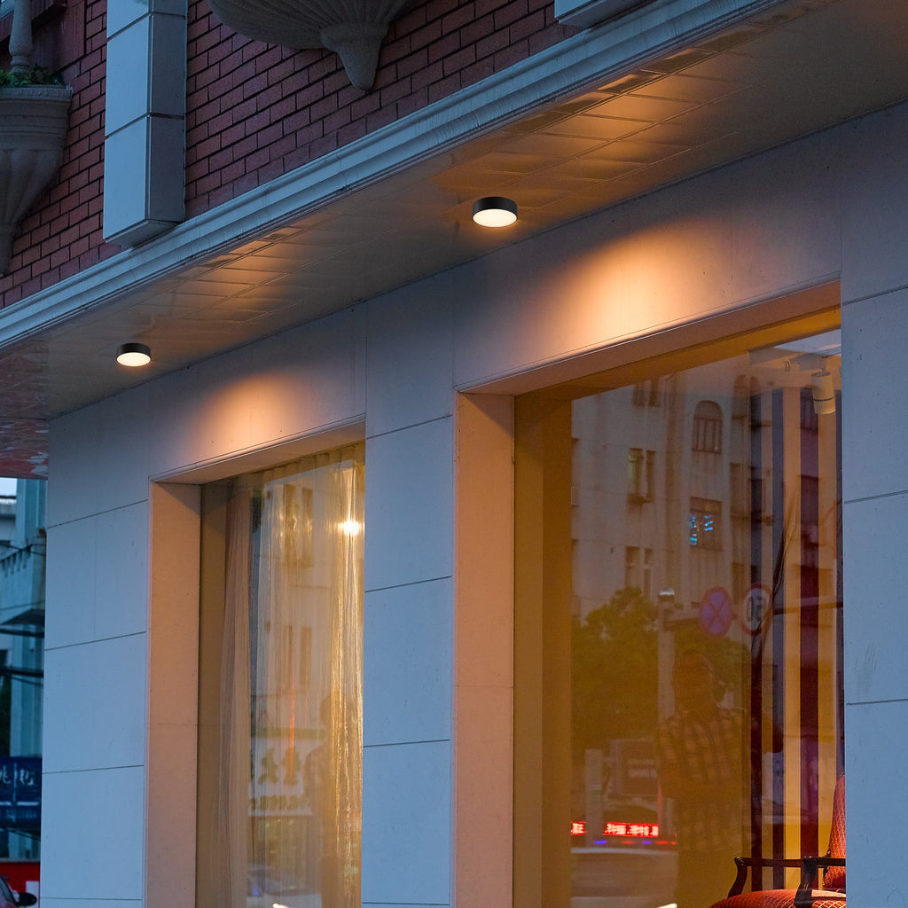 LED utelampe rund aluminium antrasitt Ø15 cm IP65 - CMD lysdetalj