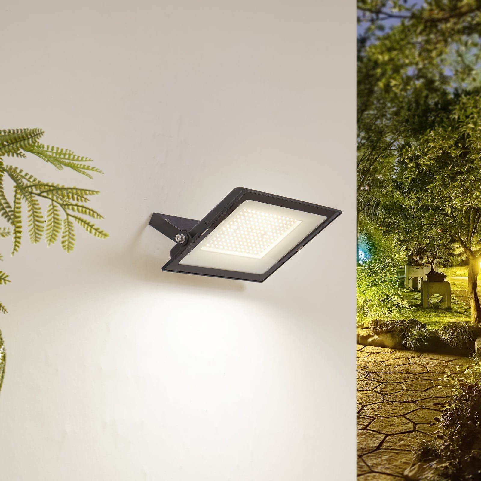LED utendørs lyskaster Maikel 150W 13120lm aluminium IP65 bakside