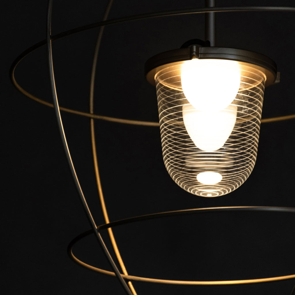 LED utendørs pendellampe Nottola messing detalj