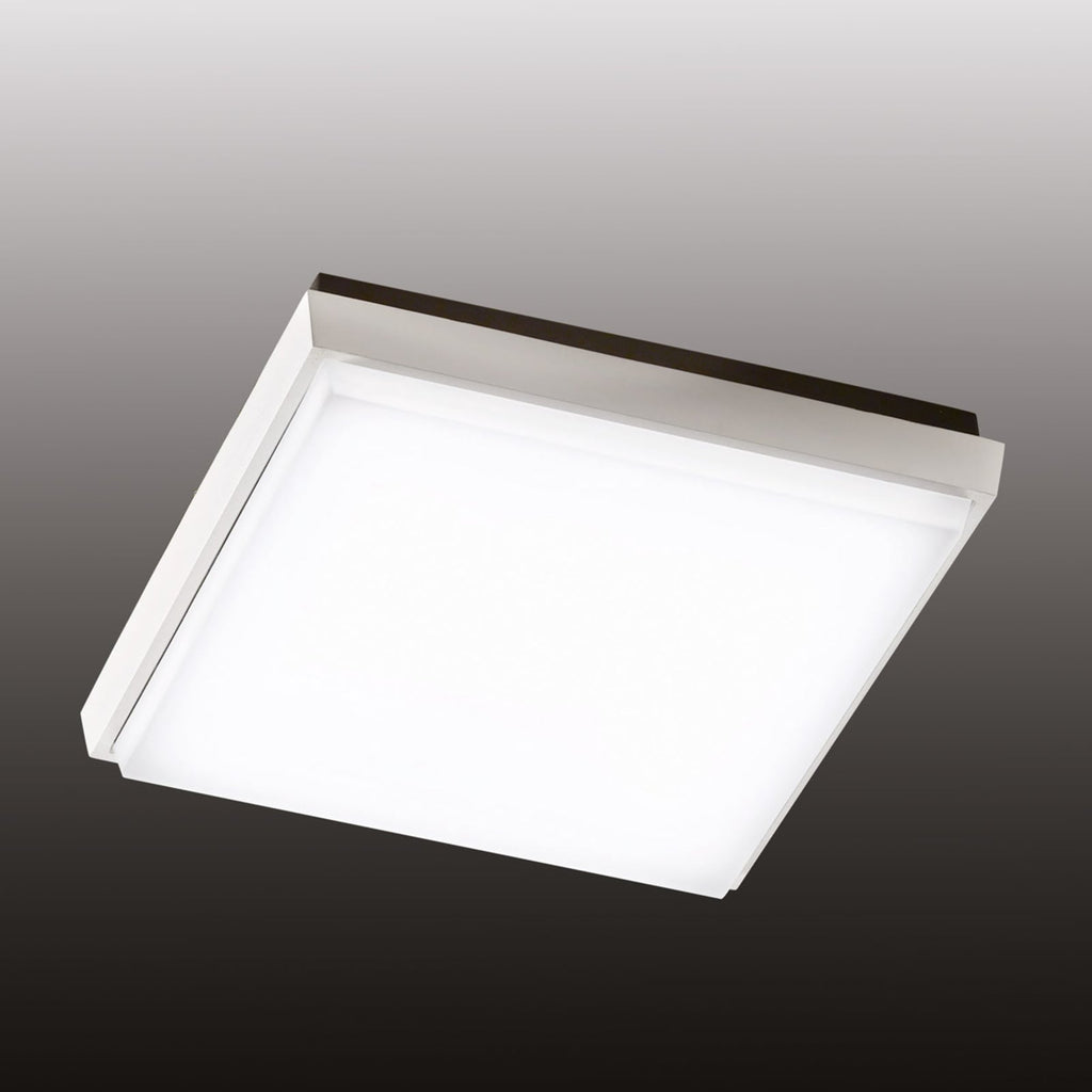 LED utendørs taklampe Desdy hvit 24x24 cm forfra