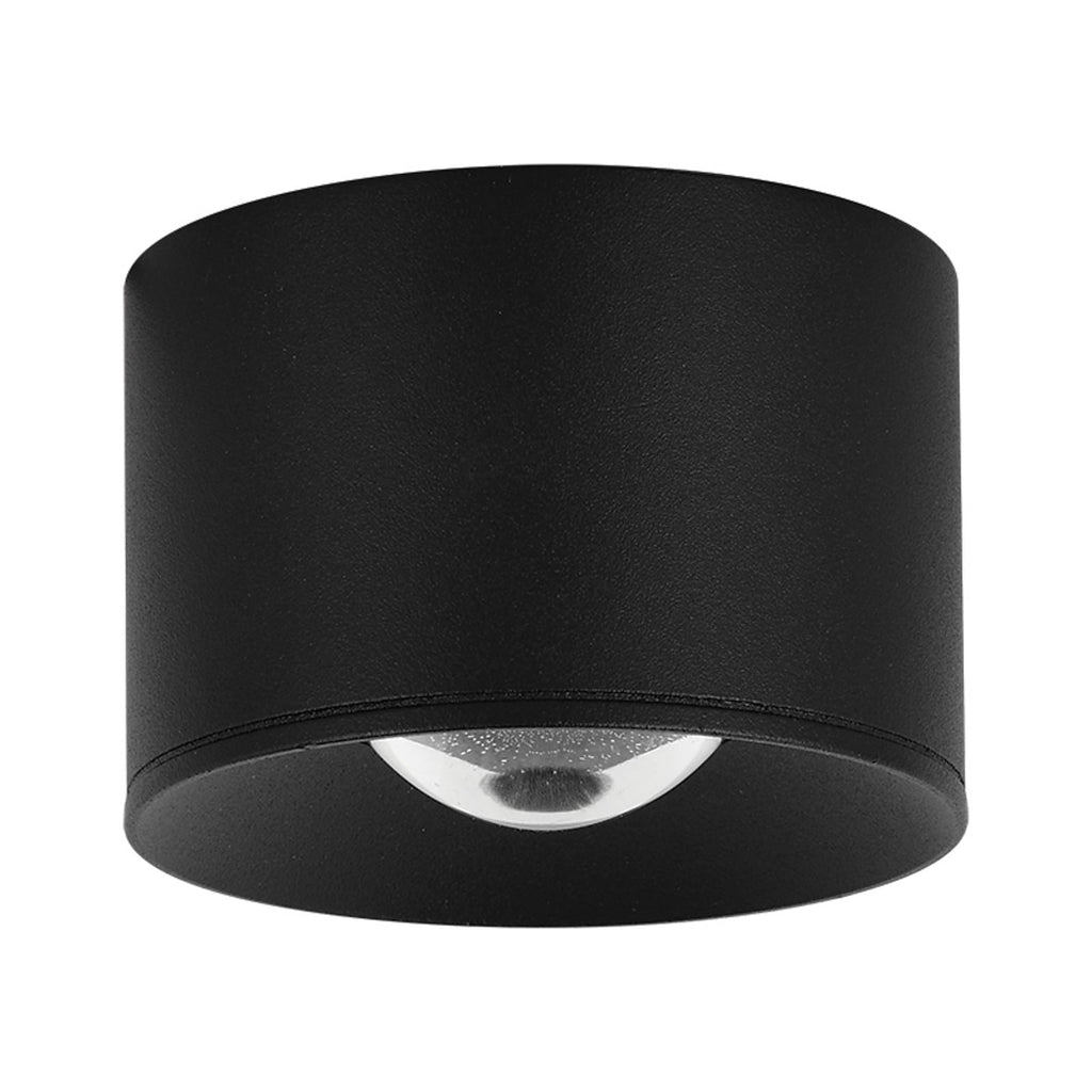 LED utendørs takspot aluminium matt svart Ø8 cm 12W IP54 - Zambelis forfra