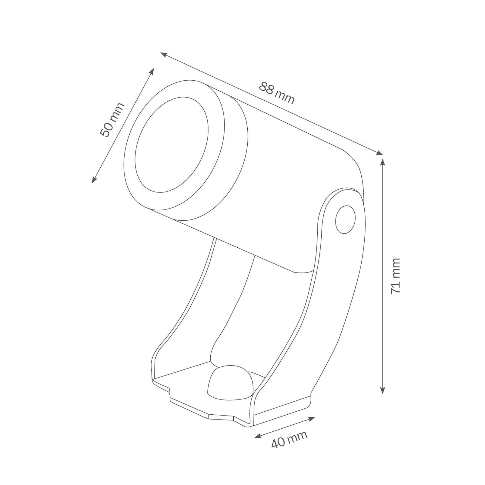 LED utespot 1441LED sølv 5W 30° IP67 detalj