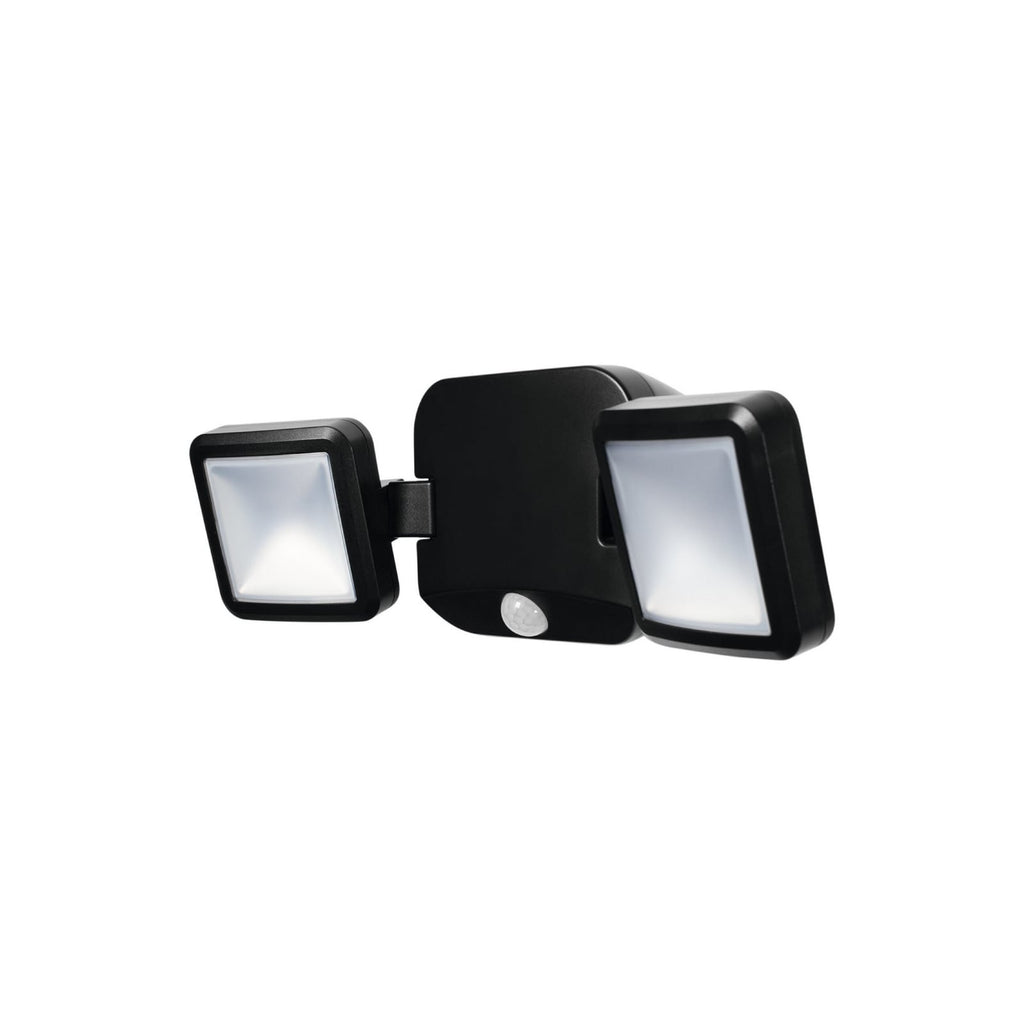 LED utespot 2-lys med bevegelsessensor svart IP54 - OSRAM forfra