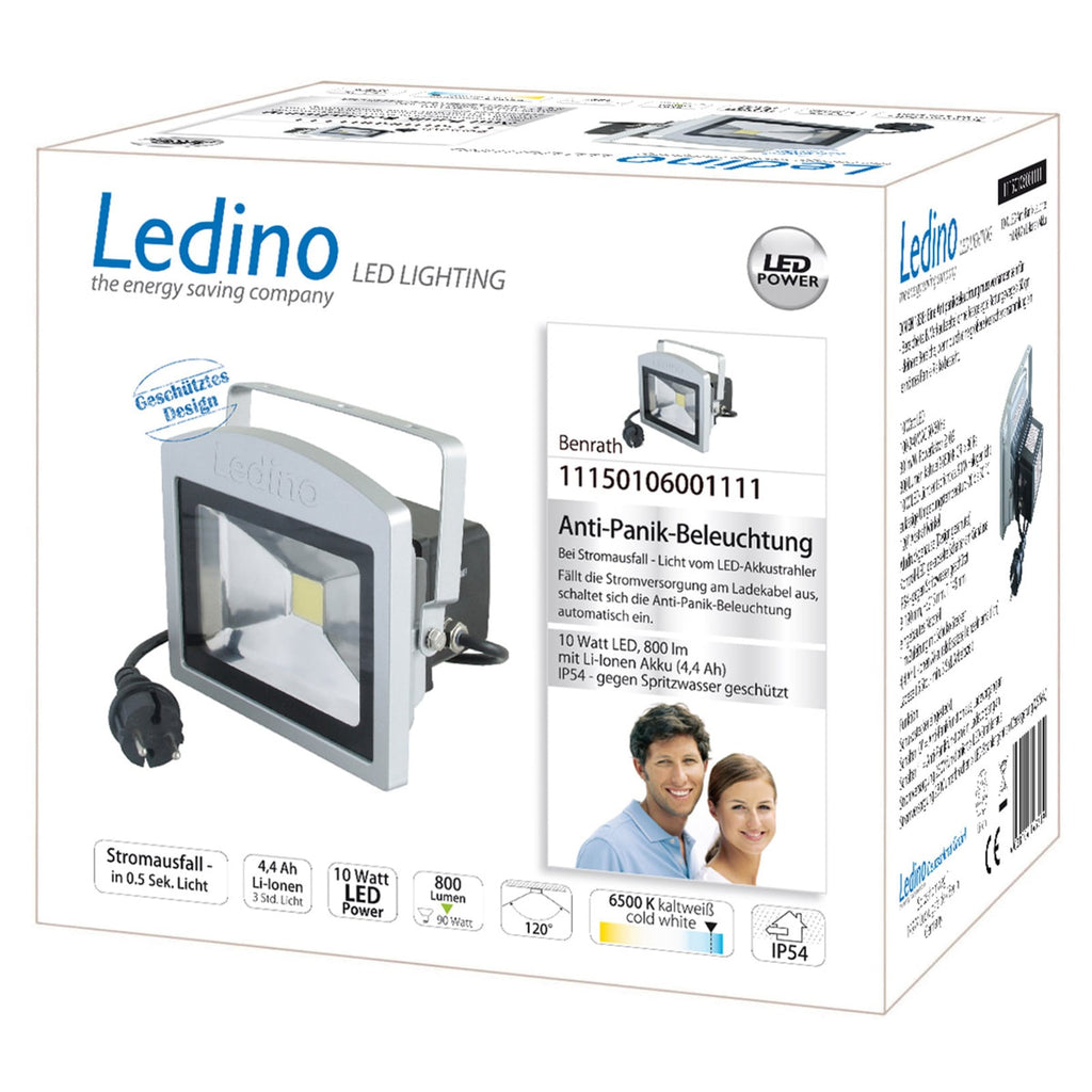 Detalj av LED utespot Benrath nødlys med batteri 10W IP54